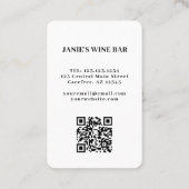 Carte De Visite Red Wine Glass Bar Winery Code QR (Dos)