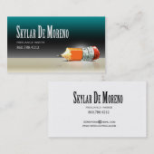 Carte De Visite Rédacteur 5 d'écrivain indépendant élégant (Devant / Derrière)