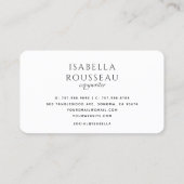 Carte De Visite Rédacteur Minimaliste Moderne (Dos)