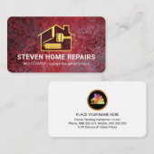 Carte De Visite Reddish Grunge Paint Painter Service (Devant / Derrière)