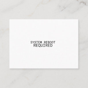 Carte De Visite Redémarrage du système requis Minimaliste