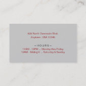 Carte de visite Redfish Grille (Dos)