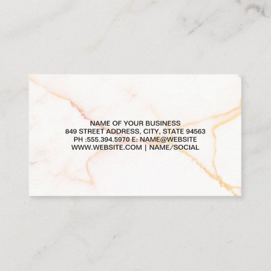 Carte De Visite Réduction | Marbre (Dos)