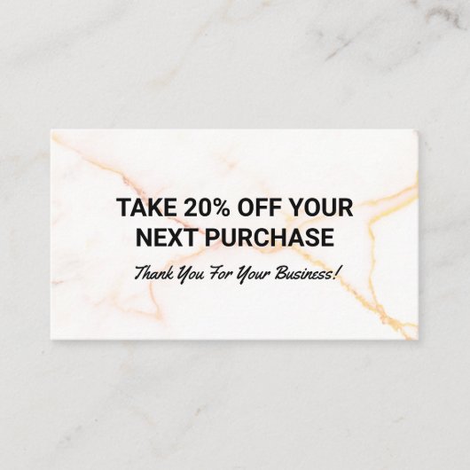 Carte De Visite Réduction | Marbre (Devant)