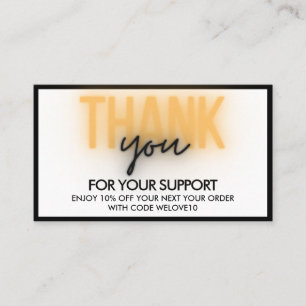 Carte De Visite Réduction Merci Elegant Neon sur Instagram