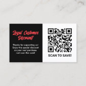 Carte De Visite Réduction sur la fidélité du client Code QR (Devant)