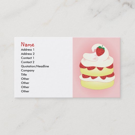 Carte De Visite Refaire le gâteau de fraise (Devant)