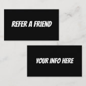 CARTE DE VISITE REFER A FRIEND CARD (Devant / Derrière)