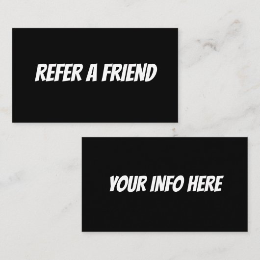 CARTE DE VISITE REFER A FRIEND CARD (Devant / Derrière)