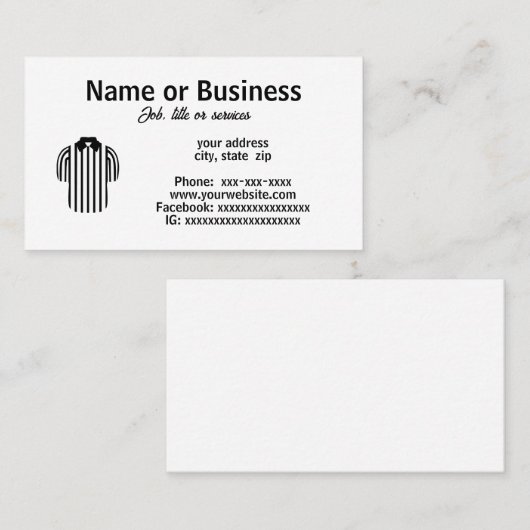 Carte De Visite Référence (Devant / Derrière)