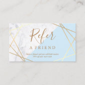 Carte De Visite Référence bleu-clair de motif d'or géométrique de (Devant)