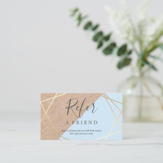 Carte De Visite Référence bleue en pastel imprimée par Papier (Debout devant)