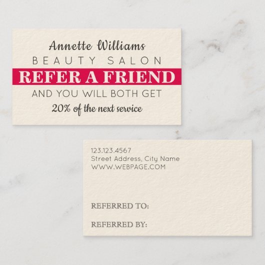 Carte De Visite Référence élégante au style moderne (Devant / Derrière)