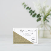 Carte De Visite Référence élégante de la fausse texture or  (Debout devant)