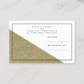 Carte De Visite Référence élégante de la fausse texture or  (Dos)