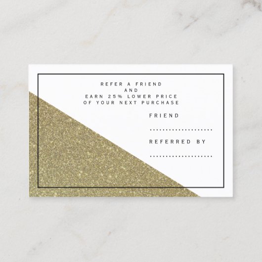 Carte De Visite Référence élégante de la fausse texture or (Dos)