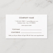 Carte De Visite Référence élégante de noir d'accent de cercle de (Dos)