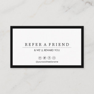 Carte De Visite Référence Luxe de Black&White de médias sociaux