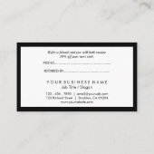 Carte De Visite Référence Luxe de Black&White de médias sociaux (Dos)