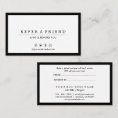 Carte De Visite Référence Luxe de Black&White de médias sociaux (Devant / Derrière)