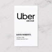 Carte De Visite Référence professionnelle du pilote Uber (Dos)