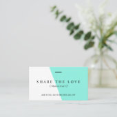 Carte De Visite Référence turquoise lumineuse propre minimaliste (Debout devant)