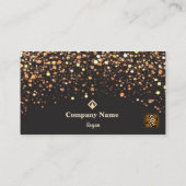 Carte De Visite Référencement Marketing Code QR élégant doré et no (Dos)