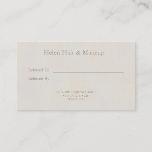 Carte De Visite Référer un ami au minimum neutre texturé (Dos)