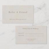 Carte De Visite Référer un ami au minimum neutre texturé (Devant / Derrière)