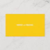 Carte De Visite Référer un ami | Gras brillant jaune doré minimal (Devant)