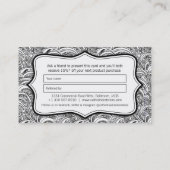 Carte De Visite Référez un ami beauté ou mode paisley mono (Dos)