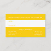 Carte De Visite Référez un ami | Gras Jaune Doré Tropical Minimali (Dos)