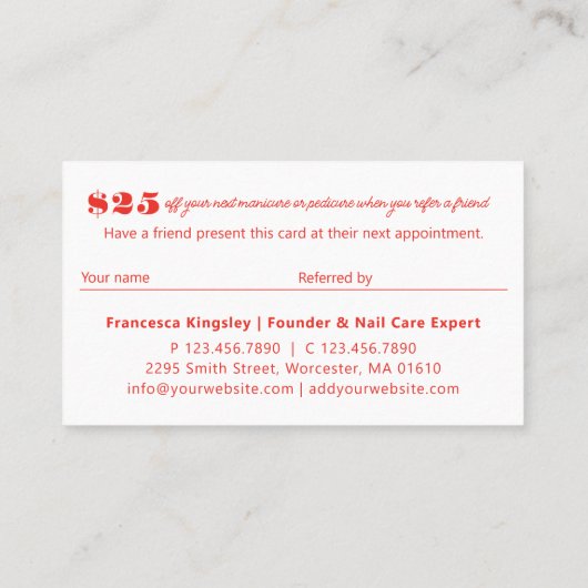 Carte De Visite Référez Un Ami Moderne Gras Photo Collage Référenc (Dos)