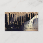 Carte De Visite Référez Un Beauté Marine Enk Parties scintillant O (Devant)