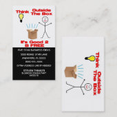 Carte De Visite Réfléchissez Dehors De La Boîte (Devant / Derrière)