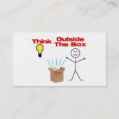Carte De Visite Réfléchissez Dehors De La Boîte (Dos)