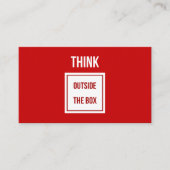 Carte De Visite Réfléchissez hors de la boîte rouge moderne profes (Devant)