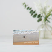 Carte De Visite Réflection séagulle avec sable et ocean beach (Debout devant)