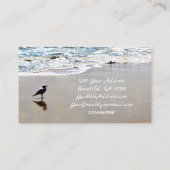 Carte De Visite Réflection séagulle avec sable et ocean beach (Dos)