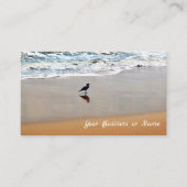 Carte De Visite Réflection séagulle avec sable et ocean beach (Devant)