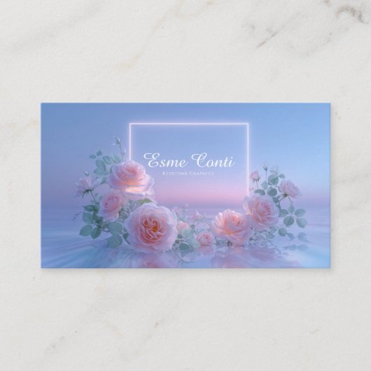 Carte De Visite Reflet floral de rose teintée de romantisme (Devant)