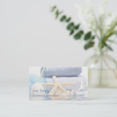 Carte De Visite Réflexion bleue de spa (Debout devant)