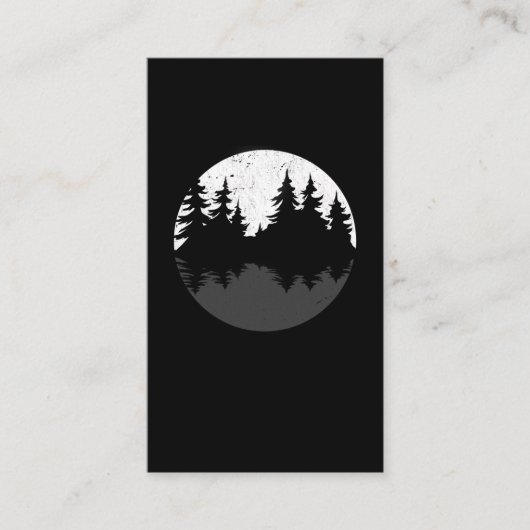 Carte De Visite Réflexion de la lune forestière Arbres Silhouette (Devant)