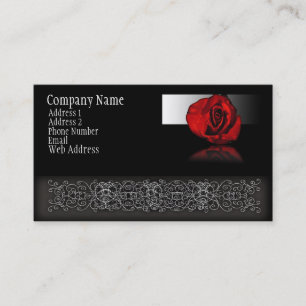 Carte De Visite Réflexion de rose rouge
