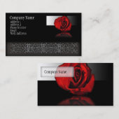 Carte De Visite Réflexion de rose rouge (Devant / Derrière)