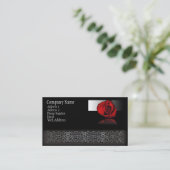 Carte De Visite Réflexion de rose rouge (Debout devant)