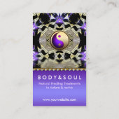 Carte De Visite Réflexion d'or violet Mandala Guérison holistique (Dos)