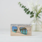 Carte De Visite Réflexion Ocean Pier Dans Les Lunettes De Soleil (Debout devant)