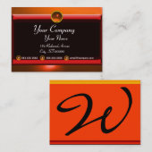 Carte De Visite RÉFLEXIONS 2 AGATE monogramme blanc noir rouge (Devant / Derrière)