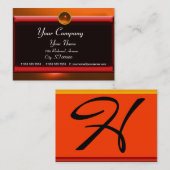 Carte De Visite RÉFLEXIONS 2 AGATE monogramme noir rouge jaune (Devant / Derrière)